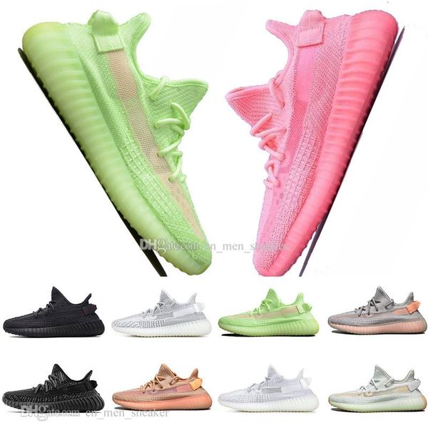 

ss yezzy yezzys v2 350 boost fast shipping kanye west clay v2 static reflective glow in the dark mens running shoes hyperspace t, Blue