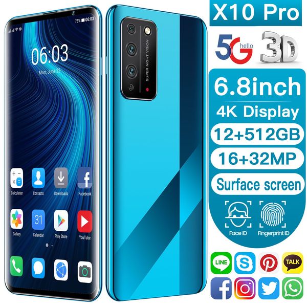 x10pro new cross-border foreign trade mobile phone 6.8 inch large screen curved screen smart android phone manufacturer wholesale
x10pro new cross-border foreign trade mobile phone 6.8 inch large screen curved screen smart android phone manufacturer wholesale