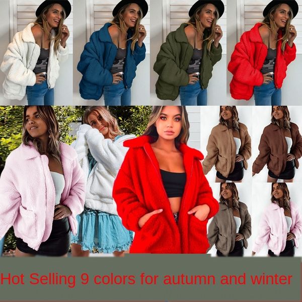 9 colors autumn and winter 2020 jacket zipper new pocket zipper women's plush jacket, Black;brown
9 colors autumn and winter 2020 jacket zipper new pocket zipper women's plush jacket, Black;brown