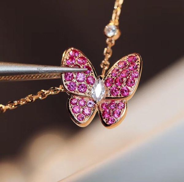 v metal butterfly pendant with fuchsia and white diamond necklace for women engagement gift ps5075, Silver
v metal butterfly pendant with fuchsia and white diamond necklace for women engagement gift ps5075, Silver