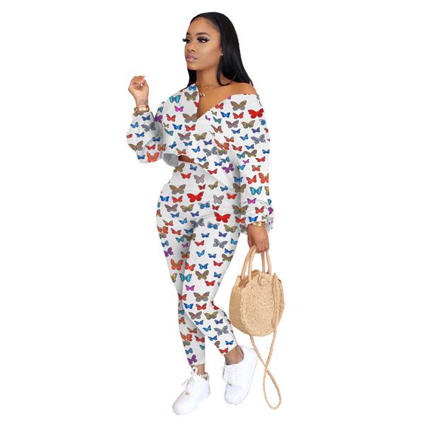 women tracksuit fashion butterfly pattern natural color suits casual v-neck crop ankle length pants womens clothing, Gray
women tracksuit fashion butterfly pattern natural color suits casual v-neck crop ankle length pants womens clothing, Gray