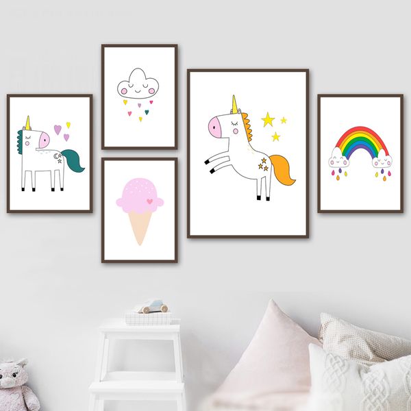 cartoon rainbow unicorn ice cream star wall art canvas painting nordic posters and prints wall pictures for kids room wall decor
cartoon rainbow unicorn ice cream star wall art canvas painting nordic posters and prints wall pictures for kids room wall decor