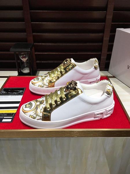 2019h spring and summer new men's flat white trend shoes, trend wild sports shoes, leather lace-up shoes, original box packaging: 38-44, Black
2019h spring and summer new men's flat white trend shoes, trend wild sports shoes, leather lace-up shoes, original box packaging: 38-44, Black