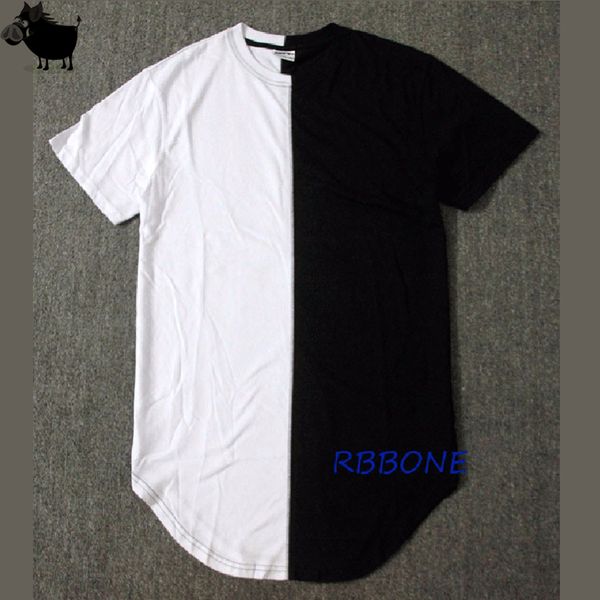 half black white designer men summer extended tshirt hip hop street fashion casual short sleeve t-shirt kg-564, White;black
half black white designer men summer extended tshirt hip hop street fashion casual short sleeve t-shirt kg-564, White;black