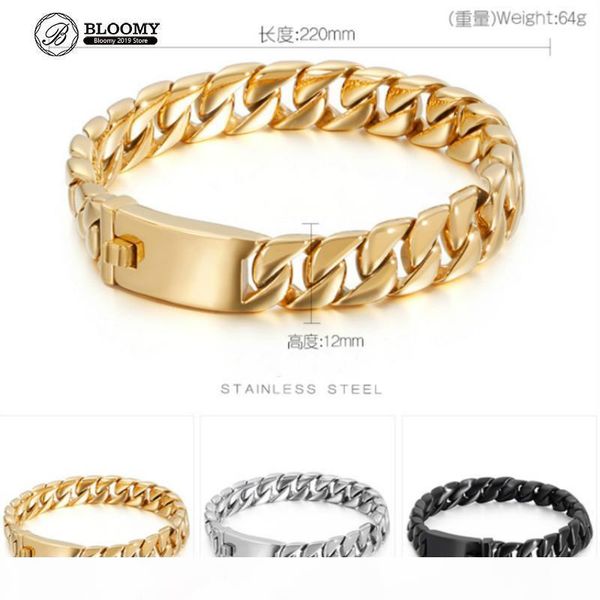 d simple cuba titanium steel bracelets punk rock male thick heavy bracelet thick wide jewelry christmas gift for boyfriend, Black
d simple cuba titanium steel bracelets punk rock male thick heavy bracelet thick wide jewelry christmas gift for boyfriend, Black