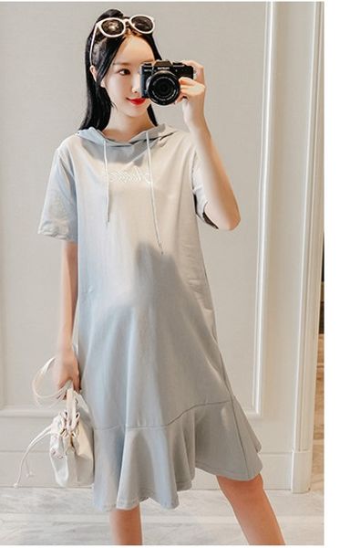 fashion hipster maternity dress summer women's loose short-sleeved fashion long section large size maternity dress, White
fashion hipster maternity dress summer women's loose short-sleeved fashion long section large size maternity dress, White