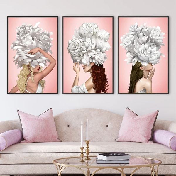 modern white flower girl elegant nude woman canvas painting nordic poster prints wall art for living room home decor (no frame
modern white flower girl elegant nude woman canvas painting nordic poster prints wall art for living room home decor (no frame