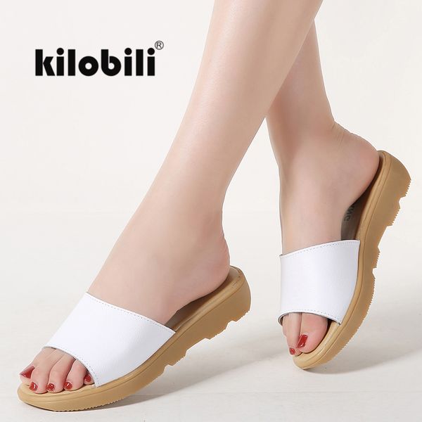 kilobili women leather flip flops shoes rubber classic slides blue white flat heels outside solid summer shoes beach sandals, Black
kilobili women leather flip flops shoes rubber classic slides blue white flat heels outside solid summer shoes beach sandals, Black