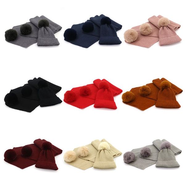 2pcs/set children winter knit faux wool fluffy pompom hat long scarf set, Blue;gray
2pcs/set children winter knit faux wool fluffy pompom hat long scarf set, Blue;gray