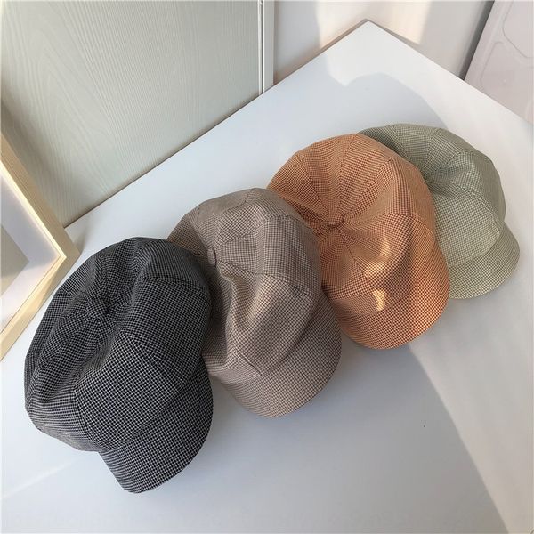 net red plaid thin beret beret octagonal hat cap octagonal cap female summer korean british duck tongue hat fashion, Blue;gray
net red plaid thin beret beret octagonal hat cap octagonal cap female summer korean british duck tongue hat fashion, Blue;gray
