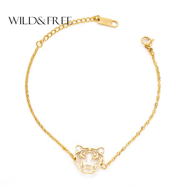 wild & fashion stainless steel link charm bracelets for women cute tiger head gold animal bracelets twist bangle jewelry, Black
wild & fashion stainless steel link charm bracelets for women cute tiger head gold animal bracelets twist bangle jewelry, Black
