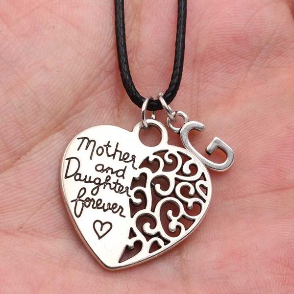 new a-z letter mother & daughter foever love diy pendant black leather necklace handmade fashion jewelry for men women gift, Silver
new a-z letter mother & daughter foever love diy pendant black leather necklace handmade fashion jewelry for men women gift, Silver