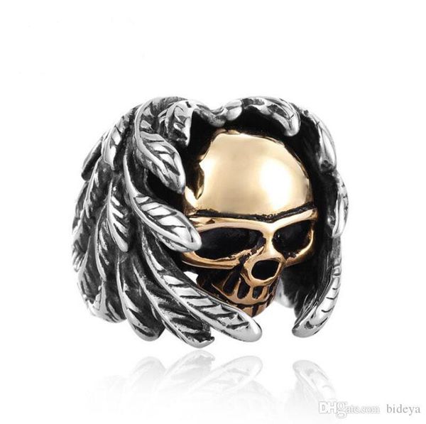 exaggerated feather-winged skull rings for men 2019 new male titaium hip hop finger rings jewelry accessories, Silver
exaggerated feather-winged skull rings for men 2019 new male titaium hip hop finger rings jewelry accessories, Silver