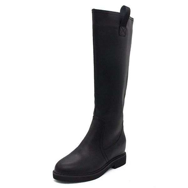ribbon waterproof platform flat bottom heightened boots side zipper thick heel middle tube plush riding boots pu knight, Black
ribbon waterproof platform flat bottom heightened boots side zipper thick heel middle tube plush riding boots pu knight, Black