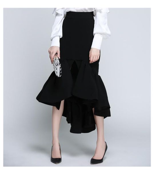 skirts 2021 autumn banquet dress with ruffle hem slim fit and hip skirt front slit fishtail, Black
skirts 2021 autumn banquet dress with ruffle hem slim fit and hip skirt front slit fishtail, Black