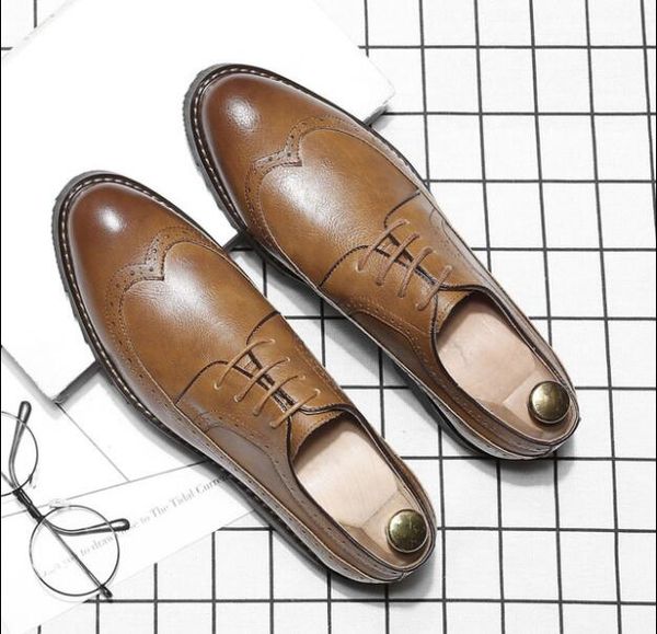2020 new men leather dress shoes shoes classic brogue mans footwear formal bullock big size 37-46, Black
2020 new men leather dress shoes shoes classic brogue mans footwear formal bullock big size 37-46, Black