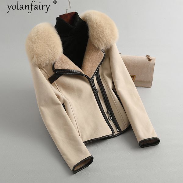 women's fur & faux natural real coat female genuine leather jacket collar autumn winter wool women clothes 2021 korean 061414, Black
women's fur & faux natural real coat female genuine leather jacket collar autumn winter wool women clothes 2021 korean 061414, Black