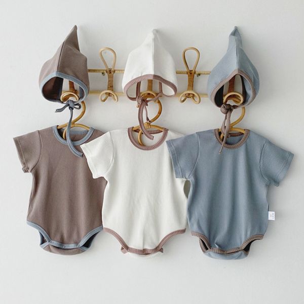 newborn baby boy girl cotton bodysuit solid ribbed jumpsuit+ hat infant playsuit baby clothes set sunsuit 0-24m, Blue
newborn baby boy girl cotton bodysuit solid ribbed jumpsuit+ hat infant playsuit baby clothes set sunsuit 0-24m, Blue