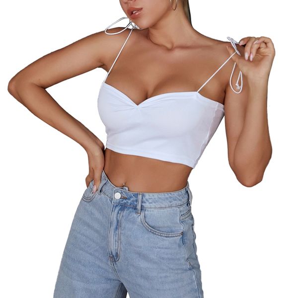 women's camisole summer fashion v-neck pleated slim fit halter cropped solid color, White;red
women's camisole summer fashion v-neck pleated slim fit halter cropped solid color, White;red