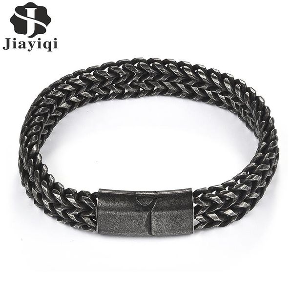 jiayiqi unique men's bracelet double chain bangles retro magnetic clasps wristband male jewelry hand accessories christmas gifts, Black
jiayiqi unique men's bracelet double chain bangles retro magnetic clasps wristband male jewelry hand accessories christmas gifts, Black