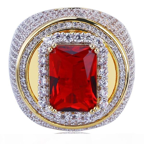 men gold color hip hop rings micro pave big red cz stone all iced out bling rings for male female jewelry, Silver
men gold color hip hop rings micro pave big red cz stone all iced out bling rings for male female jewelry, Silver