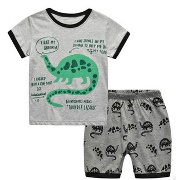 child boy summer 2 piece set with dinosaur print short sleeve t-shirt + black shorts, White
child boy summer 2 piece set with dinosaur print short sleeve t-shirt + black shorts, White