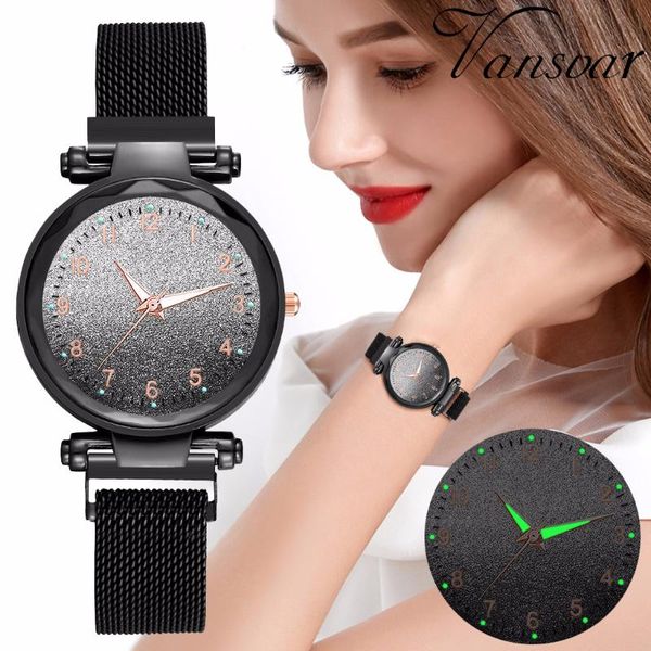 women magnet buckle gradient starry sky luminous arabic numbers watch luxury ladies stainless steel quartz watches sale, Slivery;brown
women magnet buckle gradient starry sky luminous arabic numbers watch luxury ladies stainless steel quartz watches sale, Slivery;brown