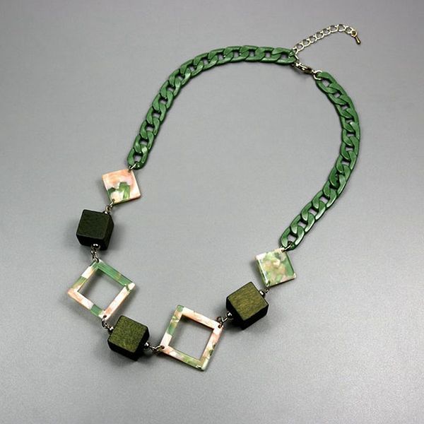 2020 new fashion folk style all-match wood resin green color accessories manufacturers wholesale necklace female temperament, Silver
2020 new fashion folk style all-match wood resin green color accessories manufacturers wholesale necklace female temperament, Silver