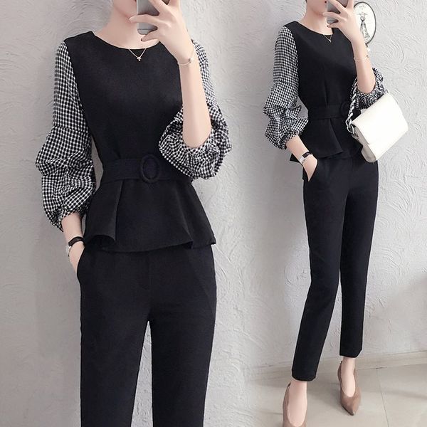 women's tracksuits goddess 2 piece set women plaid ensemble femme deux pieces office lady conjunto feminino lantern sleeve year-old fem, Gray
women's tracksuits goddess 2 piece set women plaid ensemble femme deux pieces office lady conjunto feminino lantern sleeve year-old fem, Gray