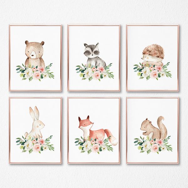 woodland animals nursery wall art canvas posters print watercolor blush pink flower painting pictures baby girls room decoration
woodland animals nursery wall art canvas posters print watercolor blush pink flower painting pictures baby girls room decoration