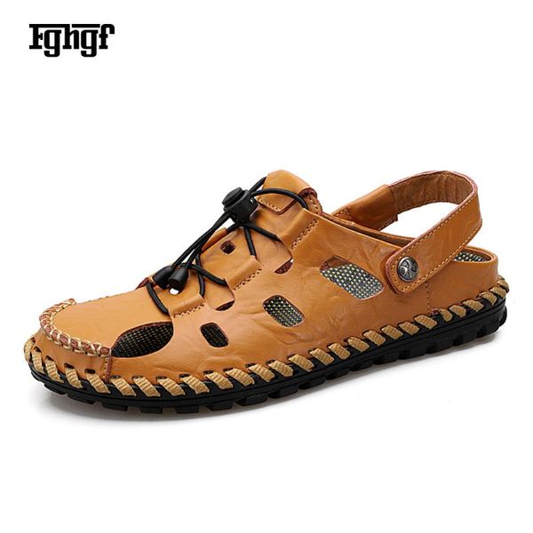 2020 new classic cow split leather men's sandles slipper rubber sole durable outdoor wear summer shoes, Black
2020 new classic cow split leather men's sandles slipper rubber sole durable outdoor wear summer shoes, Black