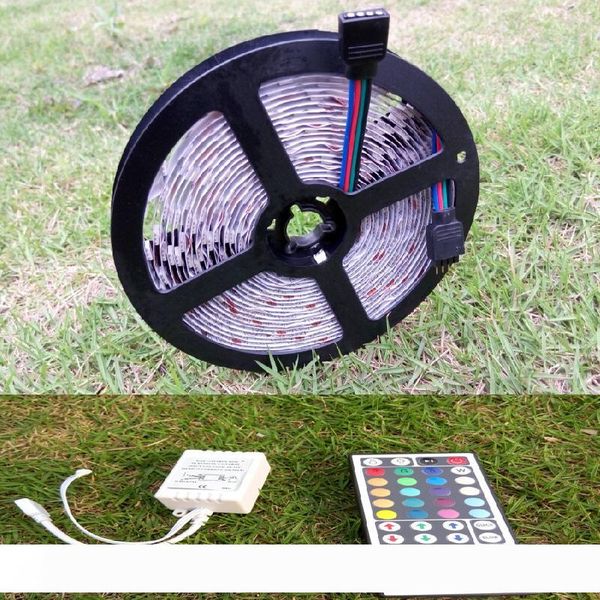 dc 12v 5050 smd rgb led flexible strip light 5m 60leds m 300leds per roll non-waterproof decorative reel tape + 44 keys remote controller
dc 12v 5050 smd rgb led flexible strip light 5m 60leds m 300leds per roll non-waterproof decorative reel tape + 44 keys remote controller