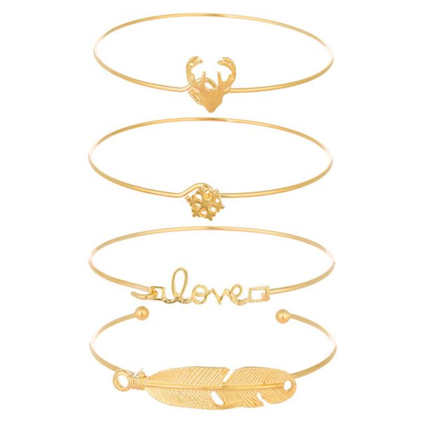 portfolio bracelet sets sell like cakes in europe and the character letters love lovely antlers feather shape alloy bracelet, Black
portfolio bracelet sets sell like cakes in europe and the character letters love lovely antlers feather shape alloy bracelet, Black