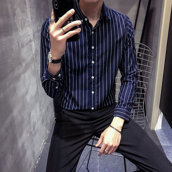 men's dress shirts long sleeve shirt men / striped plus size 5xl mens camisa social, White;black
men's dress shirts long sleeve shirt men / striped plus size 5xl mens camisa social, White;black