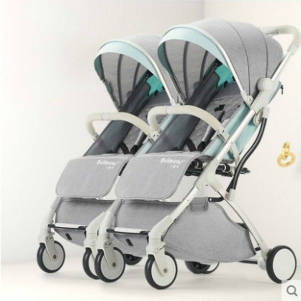 3 In 1 Twins Baby Stroller Can Sit Lie-split Lightweight Stroller Portable Folding Baby Infant Cart Four Wheels Carrage 0-3 Year