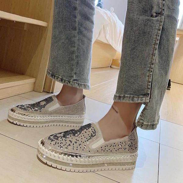ladies flat heel bling crystal rhinestone glitter slip on platform loafers shoes plus size summer womens shoes d2#3, Black
ladies flat heel bling crystal rhinestone glitter slip on platform loafers shoes plus size summer womens shoes d2#3, Black
