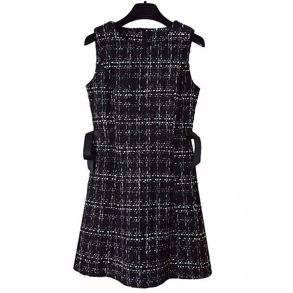 perhaps u tweed dress elegant side bow a-line dresses black plaid sleeveless summer o neck mini dress d0845, Black;gray
perhaps u tweed dress elegant side bow a-line dresses black plaid sleeveless summer o neck mini dress d0845, Black;gray