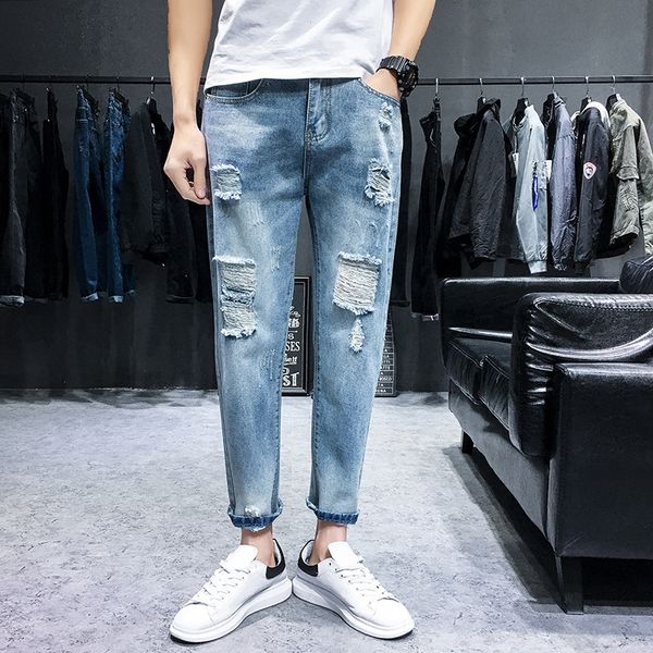 esqne men's ankle-length pants with holes korean and trousers and jeans style casual all-match loose trendy men's youth handsome s, Blue
esqne men's ankle-length pants with holes korean and trousers and jeans style casual all-match loose trendy men's youth handsome s, Blue