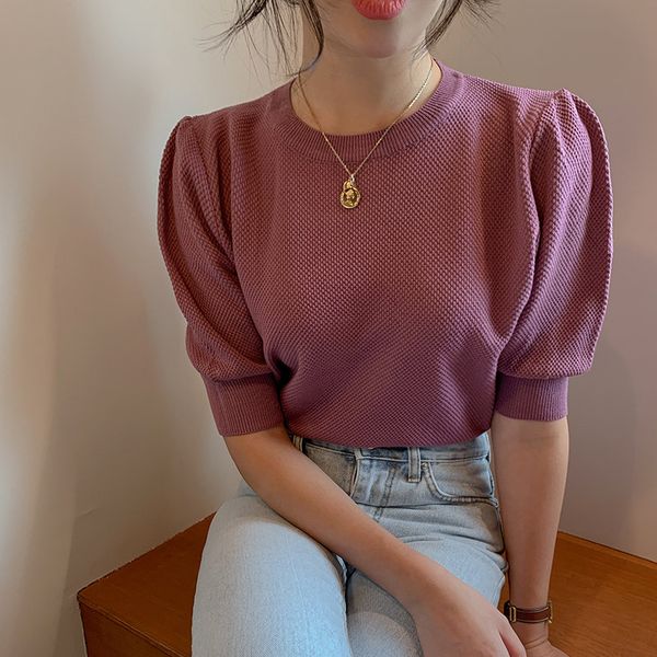 women's sweaters soft all-match puff sleeves chic 2021 women loose streetwear casual warm knitted pullovers sweet jumpers, White;black
women's sweaters soft all-match puff sleeves chic 2021 women loose streetwear casual warm knitted pullovers sweet jumpers, White;black