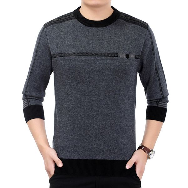 men's wool o-neck pullover patchwork slim fit autumn winter warm thick long sleeve clothes knitted cotton casual male sweaters, White;black 
men's wool o-neck pullover patchwork slim fit autumn winter warm thick long sleeve clothes knitted cotton casual male sweaters, White;black