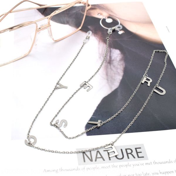 new stainless steel washable sun letter truecy glasses hanging neck hanging chain sunglasses chain, Blue
new stainless steel washable sun letter truecy glasses hanging neck hanging chain sunglasses chain, Blue
