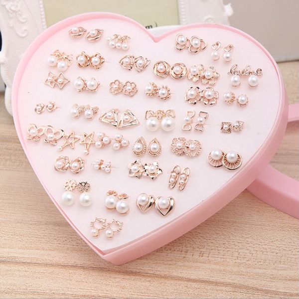 fashion charm women's jewelry box 36pairs/lot light gold/silver earrings 36 styles imitation pearls stud ear rings christmas gift, Golden
fashion charm women's jewelry box 36pairs/lot light gold/silver earrings 36 styles imitation pearls stud ear rings christmas gift, Golden