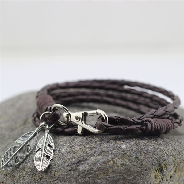 charm punk hand rope chain leaf bracelet leather braided bracelets brand accessories women men gifts, Golden;silver
charm punk hand rope chain leaf bracelet leather braided bracelets brand accessories women men gifts, Golden;silver