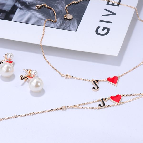 d family red love pearl earrings female baby's same chinese valentine's day necklace choker bracelet letter earrings internet cele, Black
d family red love pearl earrings female baby's same chinese valentine's day necklace choker bracelet letter earrings internet cele, Black