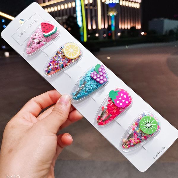 5pcs/set popular new children's fruit barrettes candy color cute girl side clip hairpins simple kids headdress, Slivery;white
5pcs/set popular new children's fruit barrettes candy color cute girl side clip hairpins simple kids headdress, Slivery;white