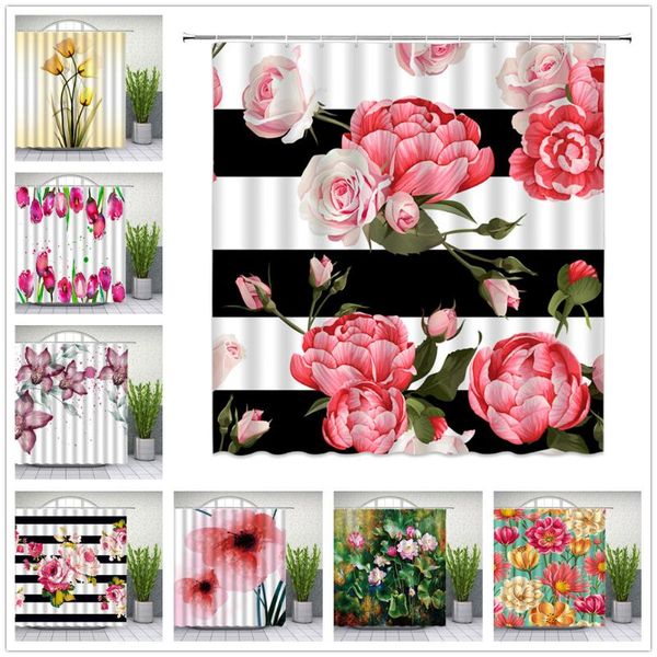 shower curtains watercolor flower black and white stripes marble geometric pattern bathroom decor home bathtub cloth curtain set
shower curtains watercolor flower black and white stripes marble geometric pattern bathroom decor home bathtub cloth curtain set