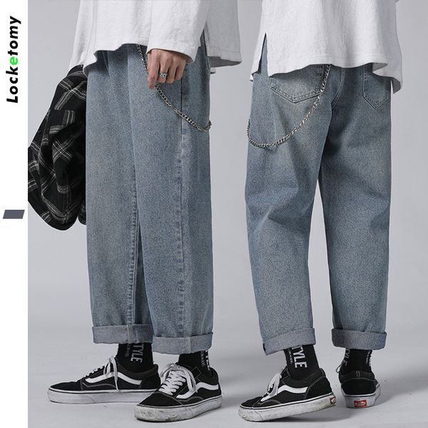 vintage wash straight jeans male japanese loose object popular logo torre feeling loose trousers of hip hop lovers, Blue
vintage wash straight jeans male japanese loose object popular logo torre feeling loose trousers of hip hop lovers, Blue