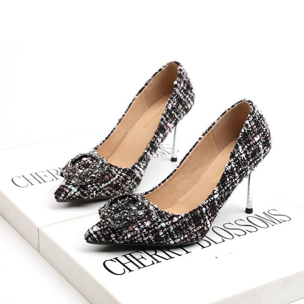 sandals 2021 han edition of contracted fashion shallow mouth single diamond lattice linen pointed high heel women shoes, Black
sandals 2021 han edition of contracted fashion shallow mouth single diamond lattice linen pointed high heel women shoes, Black