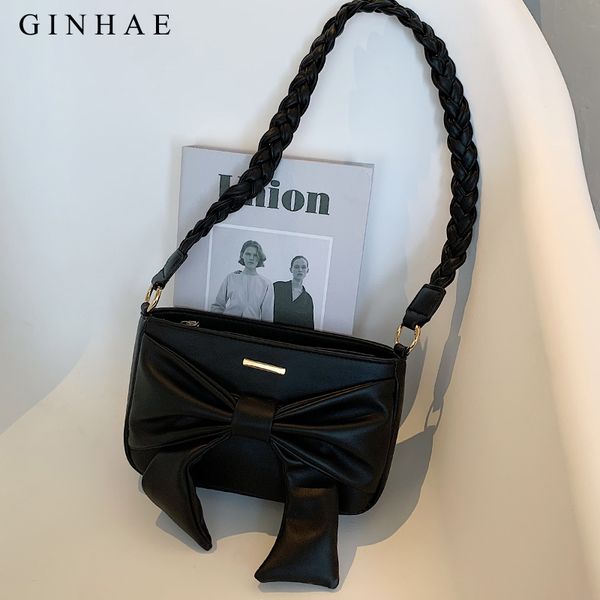 elegant knitting handle bowknot crossbody bags cute pleated bow solid shoulder bags exquisit soft leather handbag sac a main
elegant knitting handle bowknot crossbody bags cute pleated bow solid shoulder bags exquisit soft leather handbag sac a main