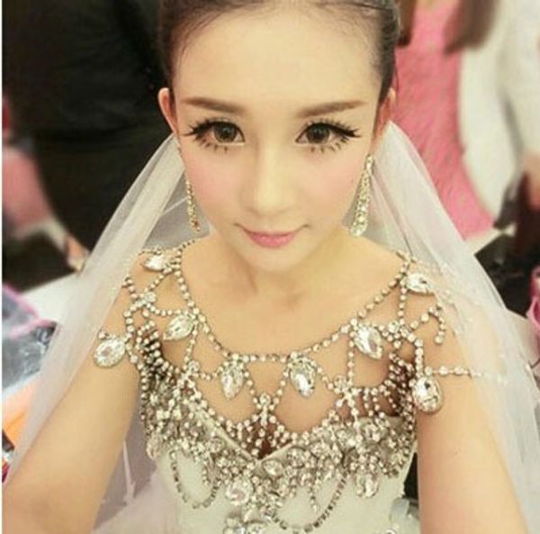 himstory korean super shinning full crystal bridal necklace shoulder chain accessory for bride, Silver
himstory korean super shinning full crystal bridal necklace shoulder chain accessory for bride, Silver